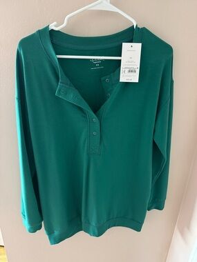 Isabel Maternity by Ingrid & Isabel Teal Green Long-Sleeve Henley